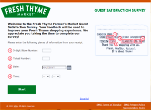 www.tellftfm.smg.com - Get $250 Gift Card - Fresh Thyme Survey